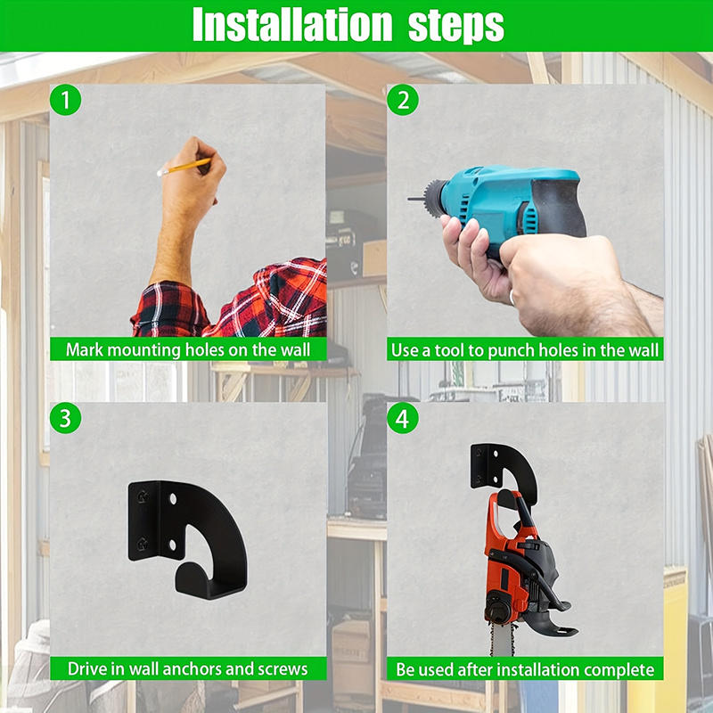 1-10Pcs Chainsaw Hanger Strong Load-bearing Chainsaw Wall Bracket Heavy Duty Chainsaw Wall Mount Holder Chain Saw Rack