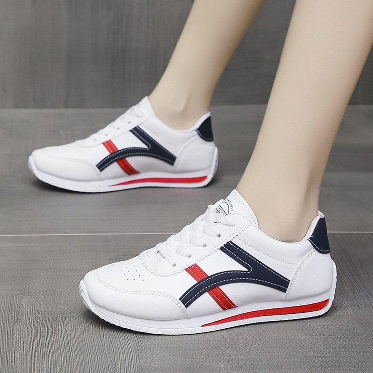 Spring and Summer Sports Style Women's Leather White Shoes Running Forrest Gump Shoes