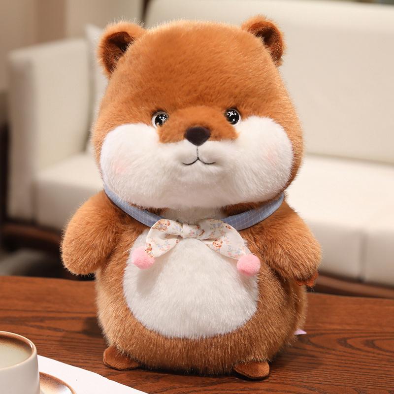 Adorable Groundhog Gentle Stuffed Plush Playthings Lovely Scarf Marmot Plushies Doll Gifts Designed For Children Girls Desktop Ornament Designed For
