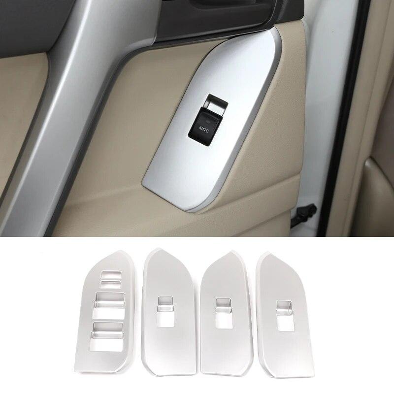 Car Window Glass Lift Switch Button Control Panel Frame Cover Trim For Toyota Land Cruiser Prado FJ150 150 2014-2018 Accessories