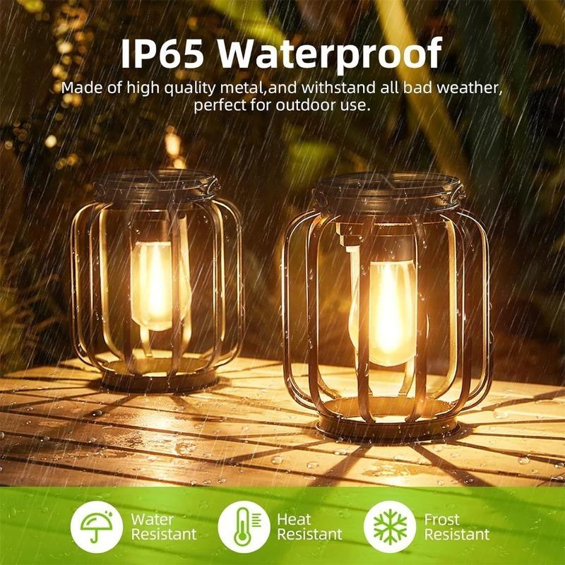 Solar Lantern Led Light Daylight Sensor Garden Lamps Lights Outdoor Waterproof Landscape Iron-art With Durable Chain Decor