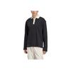 adidas Solid Color Long Sleeve Polo Shirt Unisex Tops Black IC8396