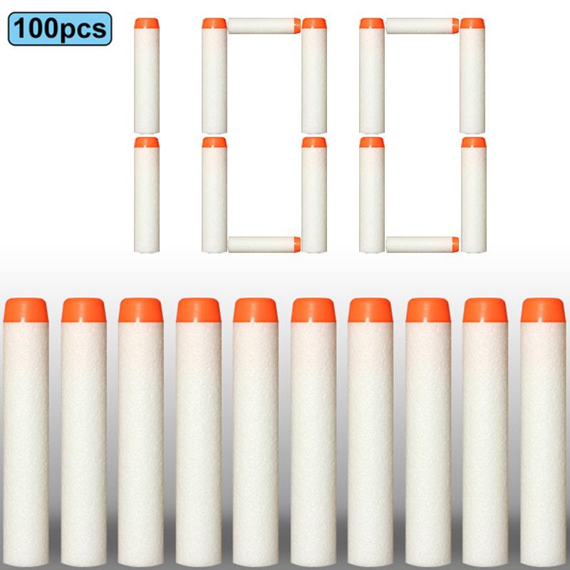 Non-Toxic 100/50Pcs 7.2Cm Refill Darts Bullets For Nerf N-Strike Elite Series Blasters Children Toy Gun Soft Bullet Foam Guns Accessories