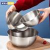 3PCS Stainless Steel Cooking Bowl Household Scale Bowl Thickened Mixing Bowl Egg Beater Salad Baking Bowl