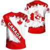 Canada Day T-shirt Kanadensisk flagga emblem Lönnlöv 3D-tryckt Streetwear Män Kvinnor Mode Oversized T-shirts Toppar Kläder