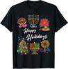 Happy Holidays Hanukkah Christmas Kwanzaa Design T-Shirt