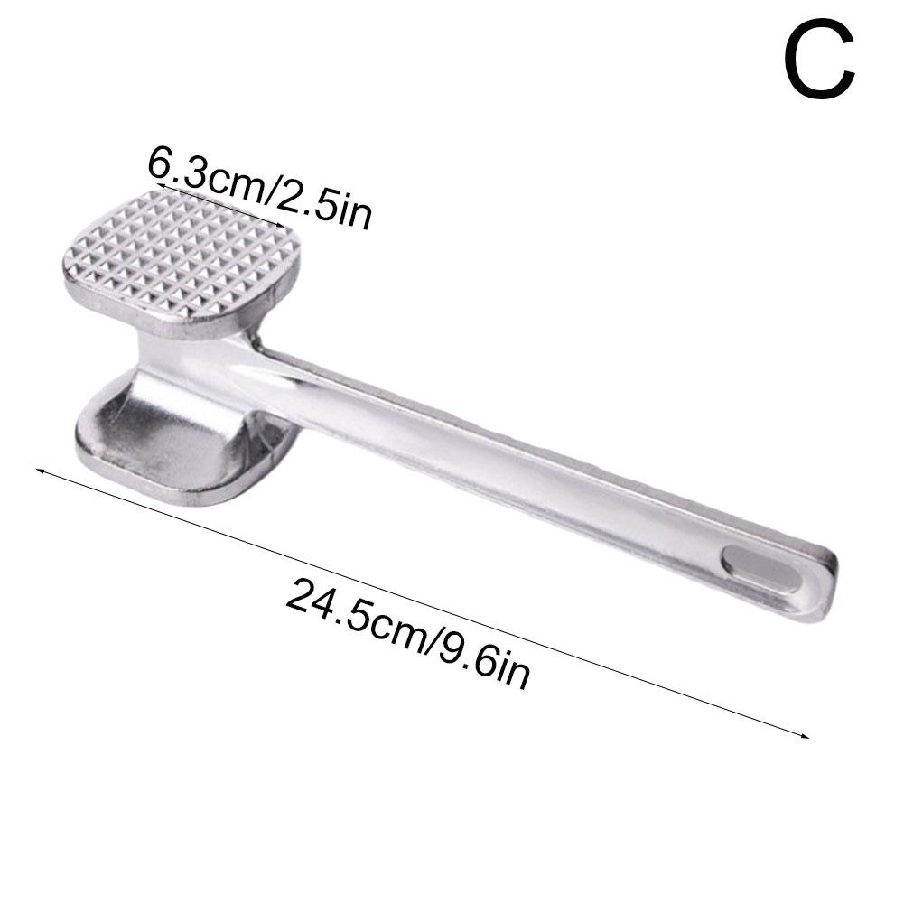 Fleischklopfer-Hammer, 19 cm, Haushalts-Aluminiumlegierung, Steak-Metallhammer, Küchenwerkzeug, robuster, langlebiger, doppelseitiger Fleischklopfer