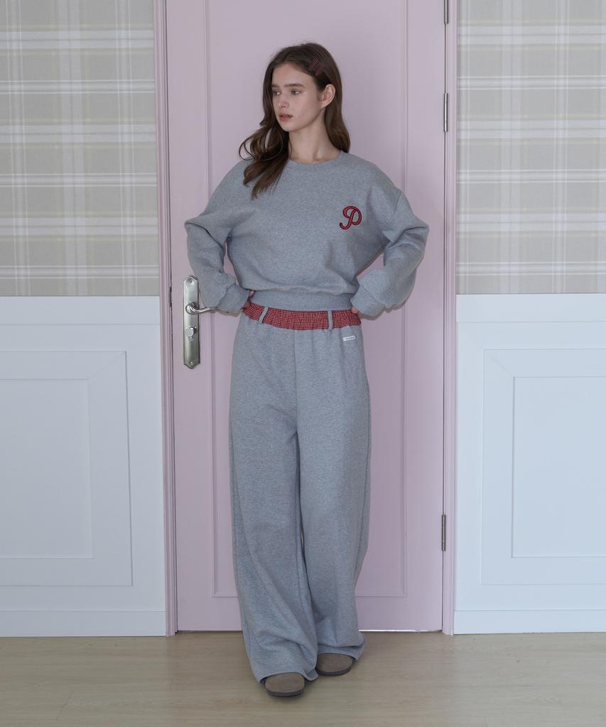 PANDORAFIT Check Banding Pants (Melange Gray)