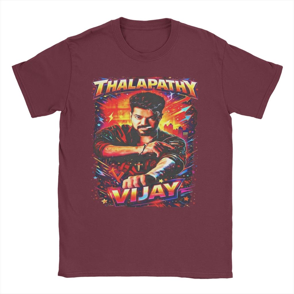 Thalapathy Vijay Indische Herren Damen T-Shirts Vintage T-Shirt Kurzarm Rundhals T-Shirts Baumwolle 6XL Kleidung