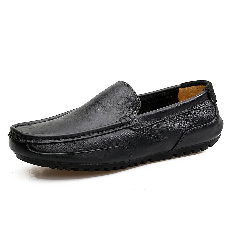 2024 Zomer Heren Casual Schoenen Luxe Merk Echt Leer Heren Loafers Mocassins Uitgehold Ademend Slip-on Rijschoenen