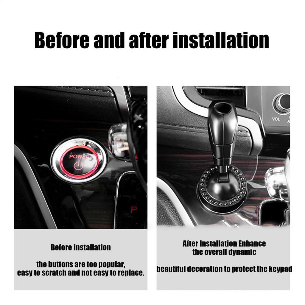 Push Start Button Cover Engine Start Button Cover Car Interior Decorations Push To Start Button Rocker Metal Car Joystick