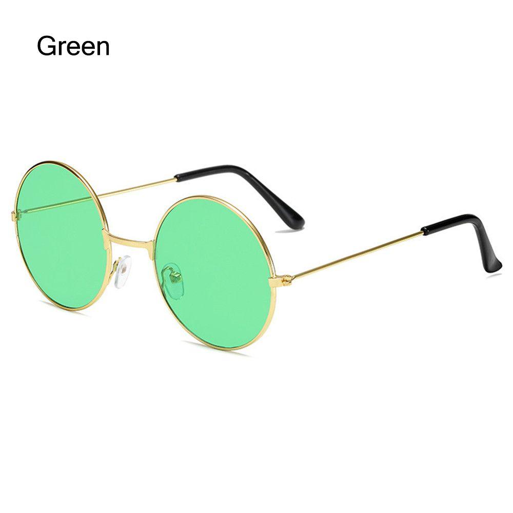 Fashion Disco Hippie Women Men Circle Glasses Round Sunglasses Metal Ladies And Gentlemen's Party Dance Party Eyewear