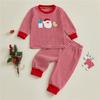 Clothes Set Toddler Baby Boys Girls Santa Claus Embroidery Tops + Trousers 2pcs Baby Christmas Clothing Outfit
