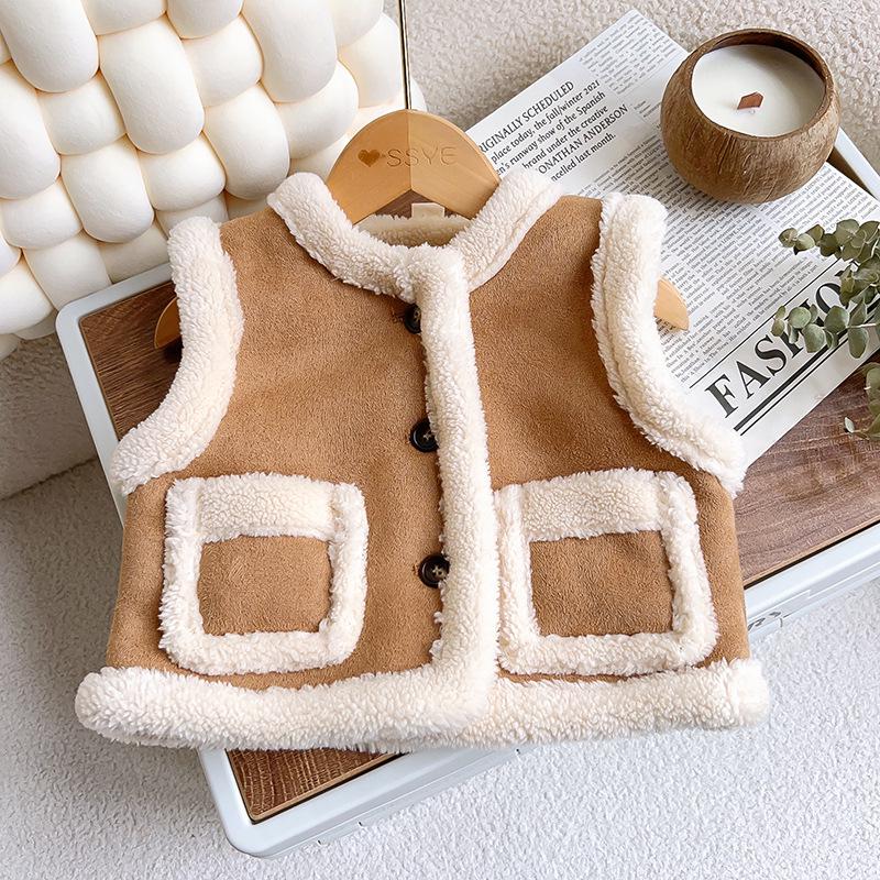 Girls' Stylish Winter Fleece Vest with Big Pockets - TW103