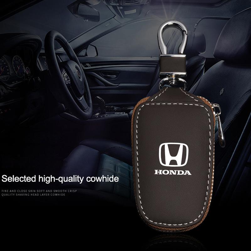 Custodia portachiavi intelligente per auto Portafoglio Portachiavi in pelle Ciondolo proteggi Per Honda Mugen Power Civic Accords CRV Hrv Jazz CBR VTEC VFR