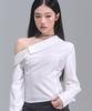 ZEROPLANET Amy Asymmetrical Off-Shoulder Shirt [White]
