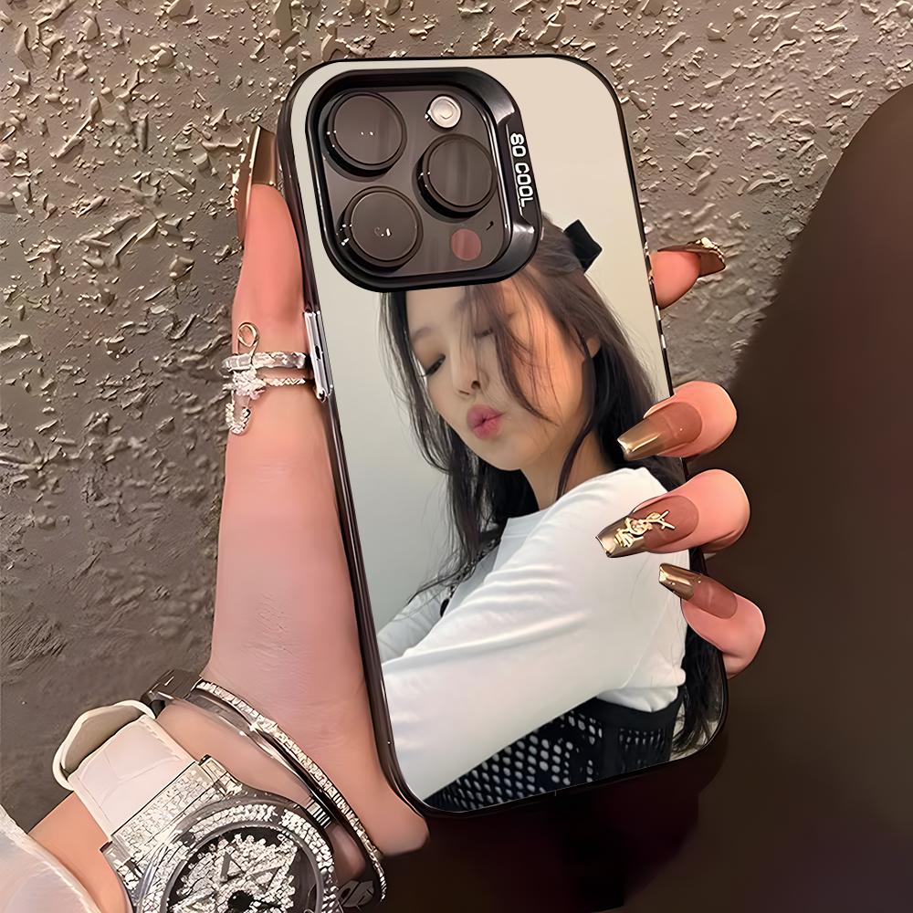 Singger J-jennie Phone Case For IPhone17 Air 16 15 14 Plus 13 12 11 Pro XS Max Silver Black Bumper Case