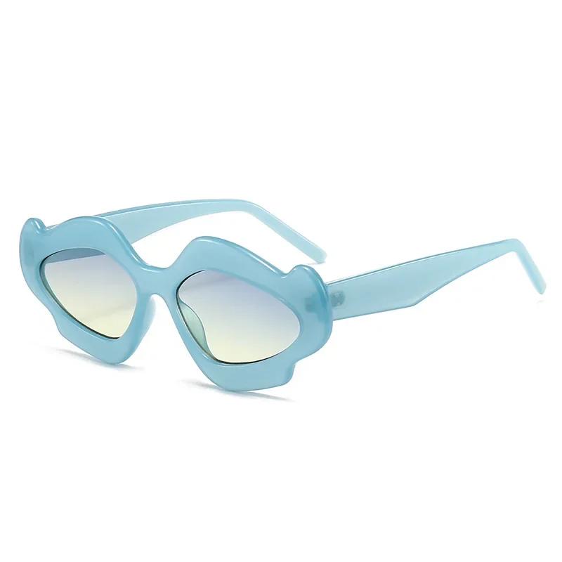 Vintage Flower Women Sunglasses Stylish Irregular Shape Gradient Shades Trendy Luxury Brand Design Party Eyewear Gafas De Sol