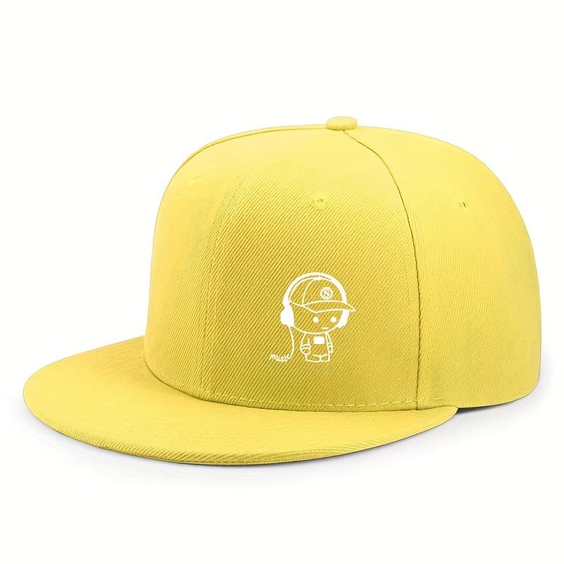 New Fashionable Villain Design Casual Peaked Cap for Men and Women, Versatile Outdoor Hip-hop Flat Brim Sports Hat