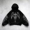 Spring Autumn Black Vintage Print Kids Hoodies Fashion Boys Long Sleeve Pullover Casual Hoodies Sweatshirt Girl Clothing