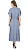 Bimba Kaftan Long à Panneaux en Coton Robe Maxi Dos Smocké