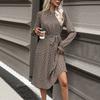 Lace-up Dress Spring and Autumn Women's Geometric Print Dresses
