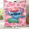 Kawaii S-Stitch Cartoon Flannel Blanket,Ultra Soft Warm Plush Throw for Home Bedroom Bed Sofa Cover Camping Picnic gift kids