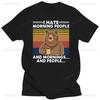 Bär Ich hasse Morgenmenschen Vintage Design Neues T-Shirt Lässige Mode Locker Streetwear Harajuku Herren T-Shirt Hip Hop Breathe T-Shirts
