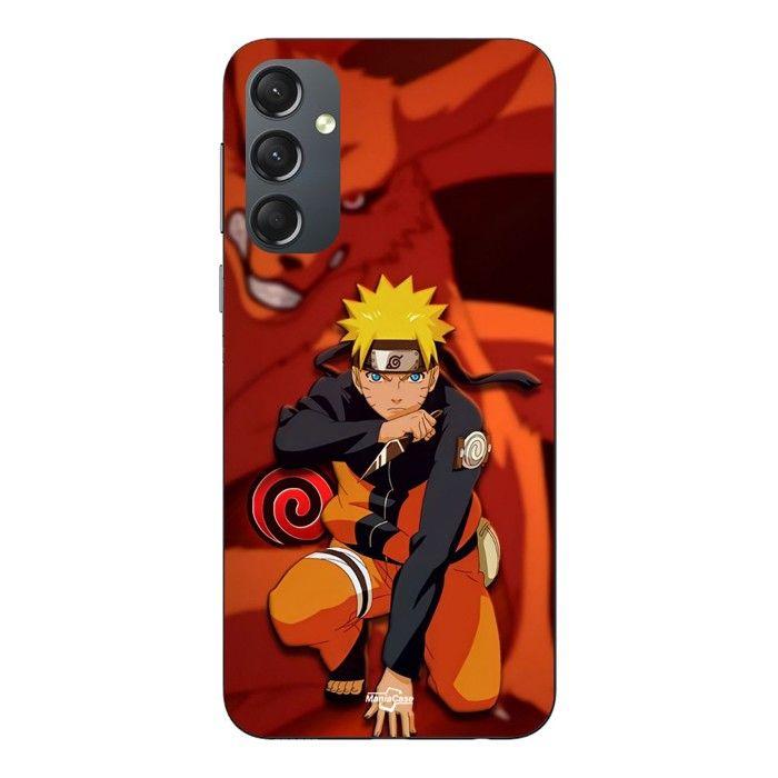 Telefoonhoesje - MANIACASE - Samsung Galaxy A54 - Siliconen - Zwart - Naruto kurama mode