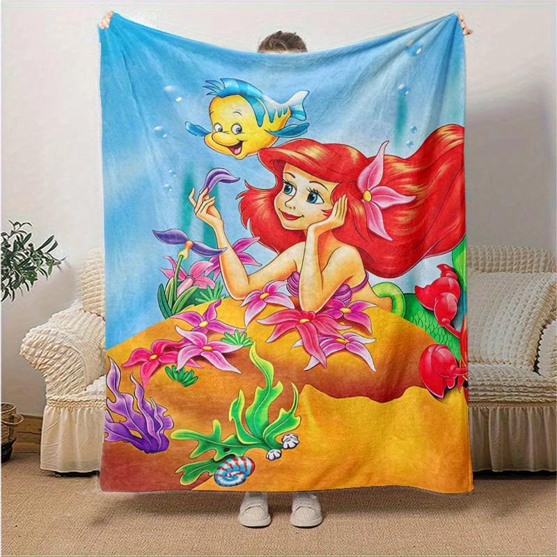 1 Stück, Prinzessin Arielle Die kleine Meerjungfrau Unterwasser-Decke Heimdeko, Sofabezug, Outdoor-Decke, Geschenk, Flanelldecke, Geeignet für Bett