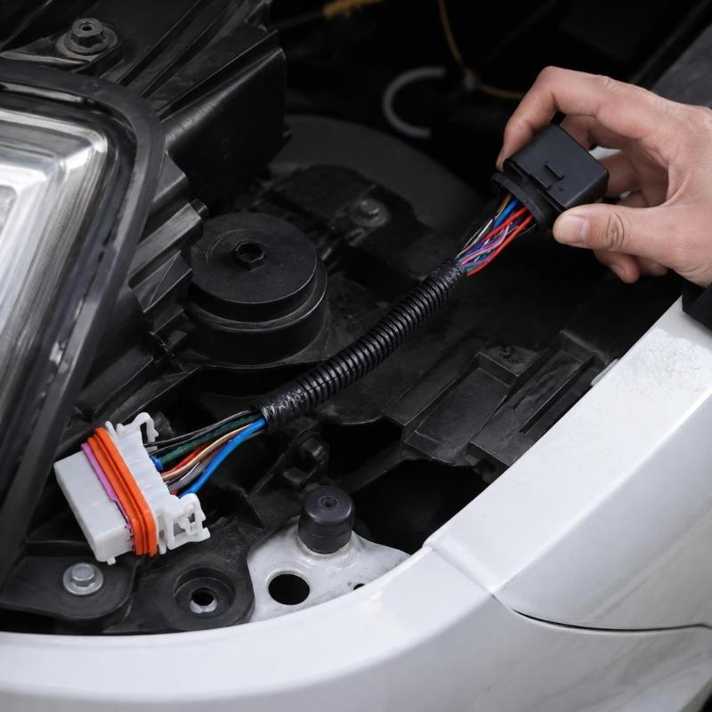 Headlight Wiring Harness for Select 2003-2006 3.2L 4.5L Applications, Sleeved Front Lamp Repair Wiring 95563123911