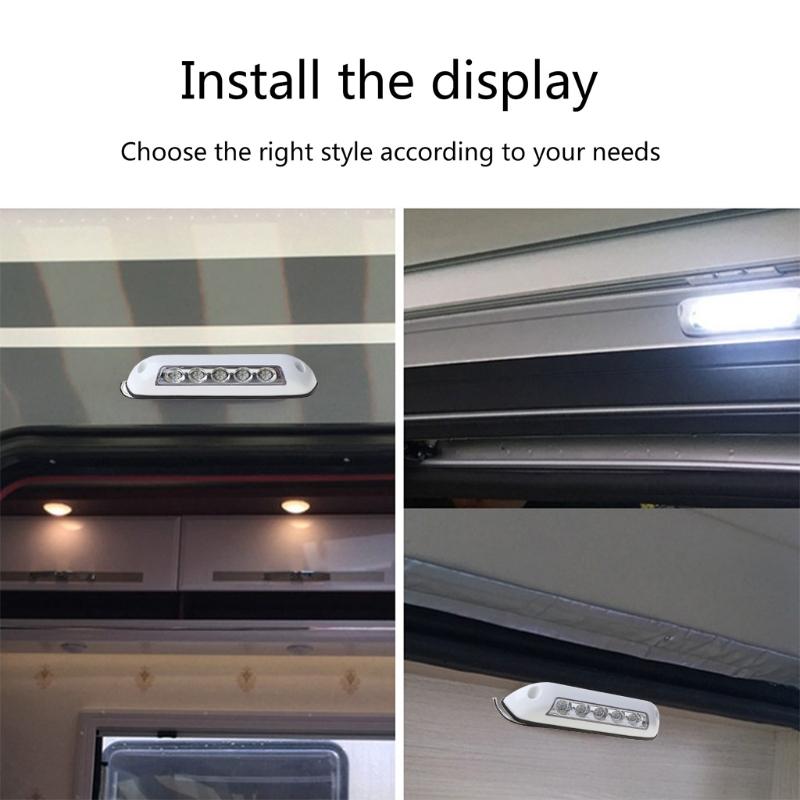 Easy Installation Sunshade Panel Night Light 12V LED Awning Lamp for RV Yacht