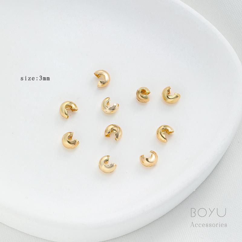 Boucle Fermoir Positionnement Or 14K pour Collier de Perles DIY - Embout de Perle Préservant la Couleur
