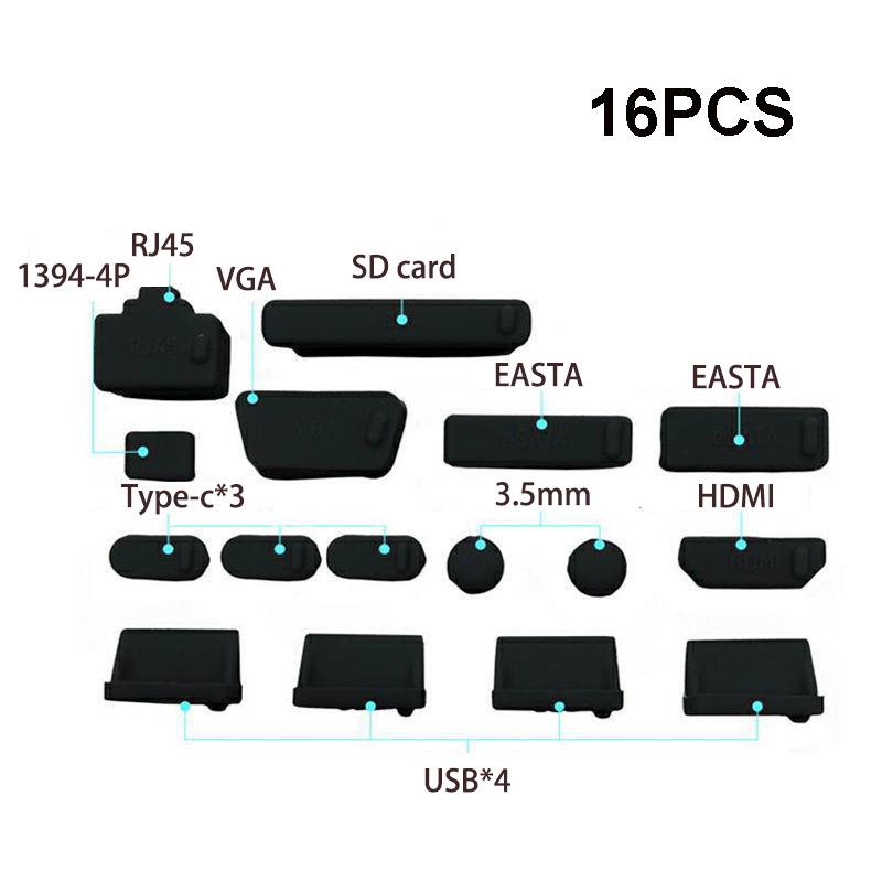 16pcs Anti-Dust Plug Notebook Dustproof Stopper Notebook Universal HDTV USB Dust Plug Laptop Computer Interface Waterproof Cover