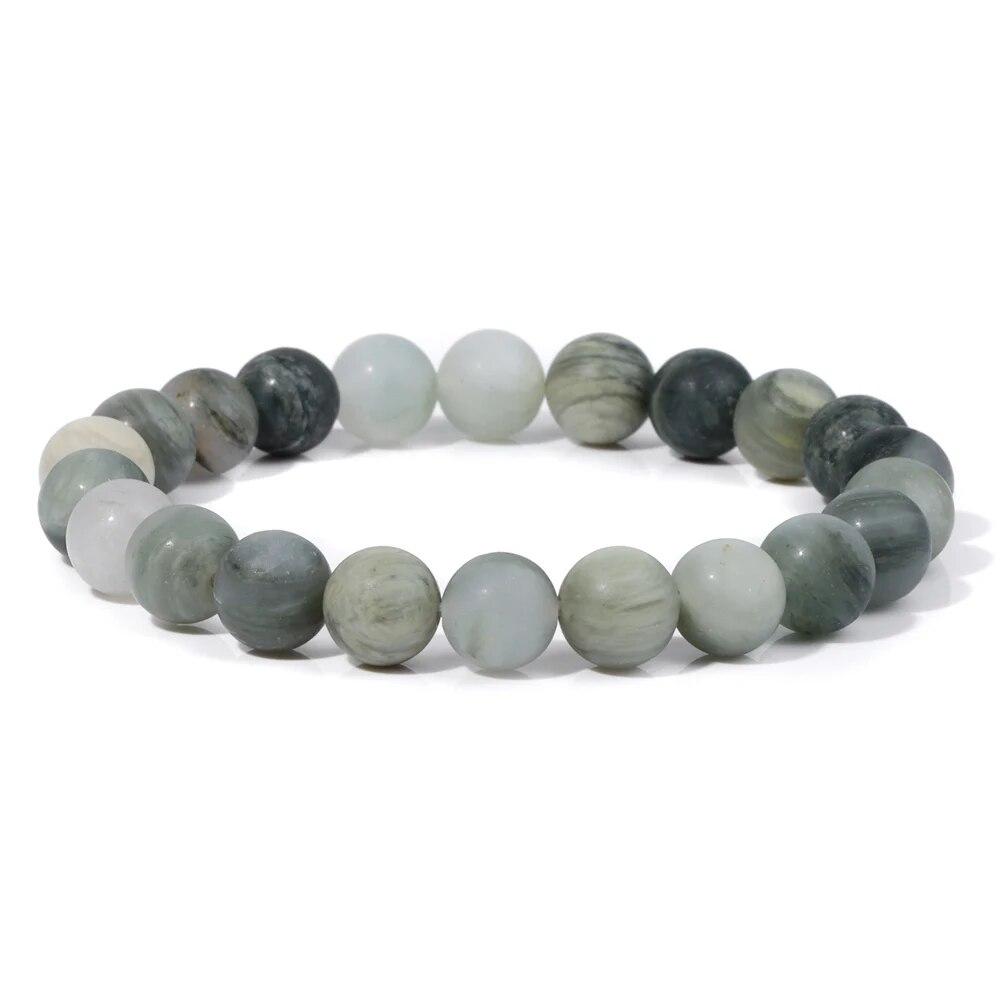 8mm Black White Natural Stone Bracelet Handmade Matte Opal Beaded Bracelets Energy Yoga Male Bracelet for Men Women Jewelry Gift