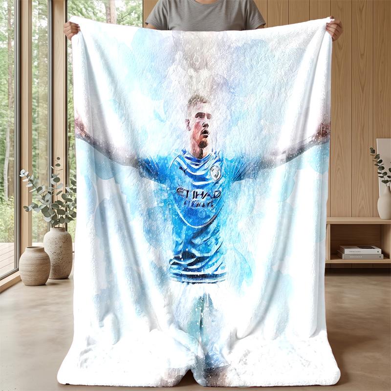 Couverture Thème Kevin De Bruyne Couverture Douce en Flanelle Couverture Pelucheuse Couverture Confortable pour Canapé Lit Décoration Intérieure