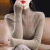 Autumn and Winter Turtleneck Crystal Sweater Women All Match Long Sleeve Knitwear Woman Solid Knitted Pullover Ladies