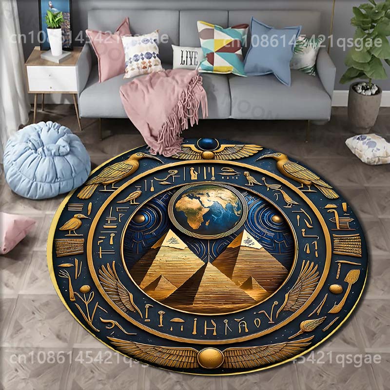 1PC 3D HD J-Jirachi Pattern Round Carpet Living Room Bedroom Sofa Flannel Non-slip Rug Children's Room Chair Creative Mat Gifts
