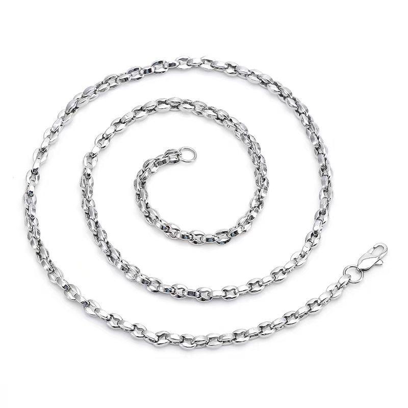 Simple Coffee Beans Chain Stainless Steel Necklace for Women Men Stainless Steel Coffee Beans Chain Bracelet for Women Men Jewelry Gift