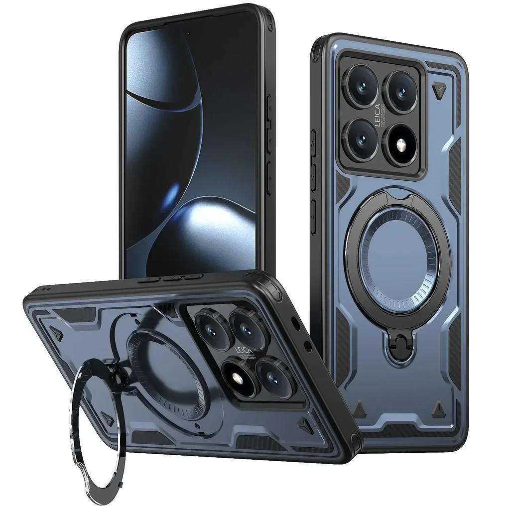 Armor Case For Xiaomi 14T Pro 5G Redmi Note 14 13 Pro Plus 5G4G Wireless Charging 360° Rotate Kickstand Shockproof Cover