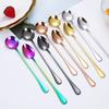 Stainless Steel Long Handle Dessert Spoon for Ice Cream and Coffee