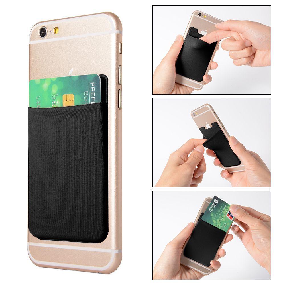 New Fashion Wallet Case Phone Card Holder Adhesive Sticker Elastic Cellphone Pocket