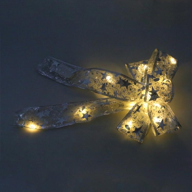 Christmas Bowknot with Led Light Tree Festival Holiday Party Decor Supplies