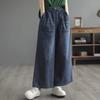 Blugi de slăbit cu talie elastică, damă, cu talie înaltă, cu picioare drepte, spălare artistică, pantaloni din denim, sosire toamna