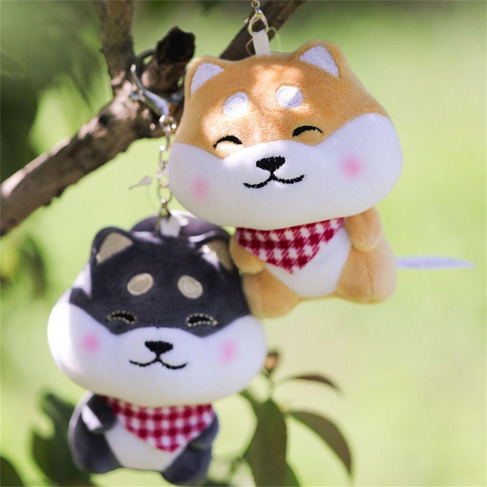 Plush Doll Plush Dog Keychain Stuffed Doll Puppy Dog Pendant Scarf Shiba Keyring Couple Gift