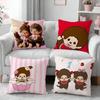Cute MMonchhichi Pillow Case Pattern Printed Pillowcase For Living Room Sofa Cushion Cover