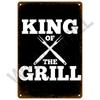 Vintage Tin Sign Dads BBQ Yard Outdoor Party Decoration BBQ Zone Metal Sign Plate Retro Barbecue Rules Slogan Decor Accessories