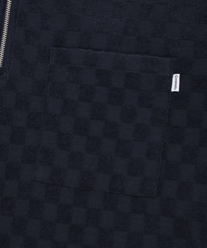 COVERNAT Checkerboard Collar T-Shirt Navy