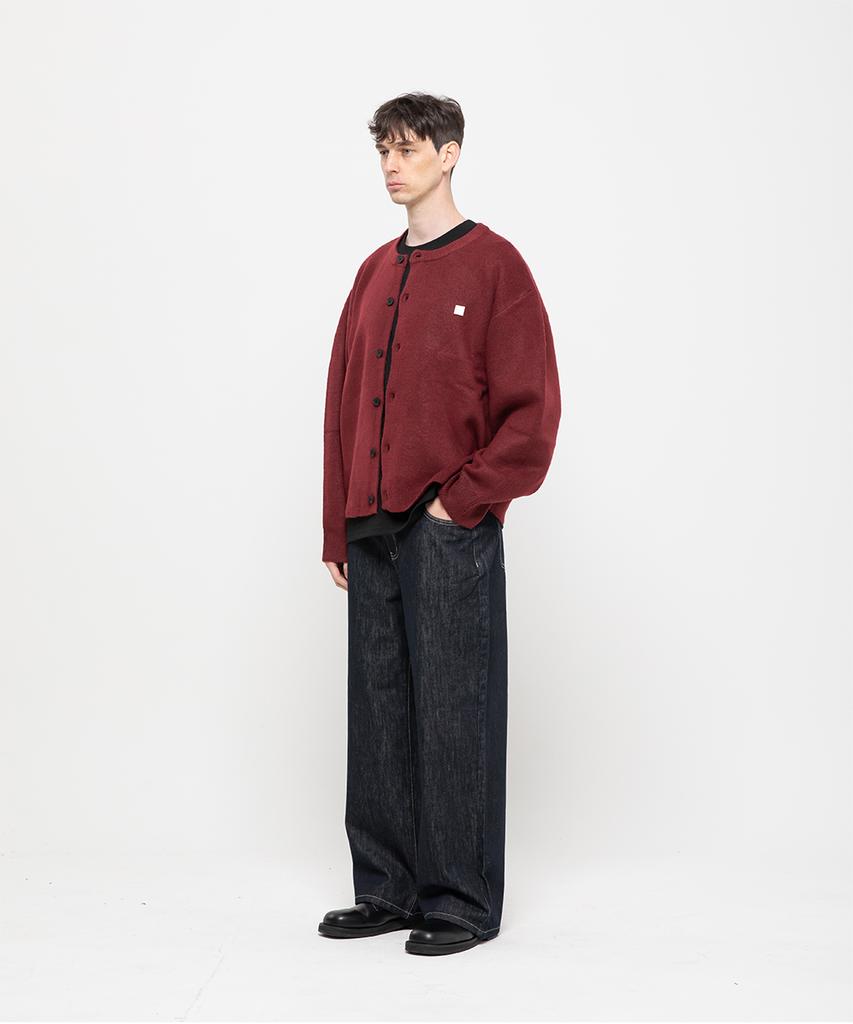 CHAMBROS Non-Faded Basic Semi-Wide Cotton Denim Pants [Black]