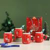 Weihnachts-Elch-Trinkbecher Kreative Rote Ältere Tasse Hoch Aussehende Weihnachtsmütze Keramiktasse Niedlich